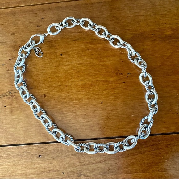 Carolyn Pollack Relios Very Heavy Sterling Silver Rope Link Necklace - Picture 2 of 9